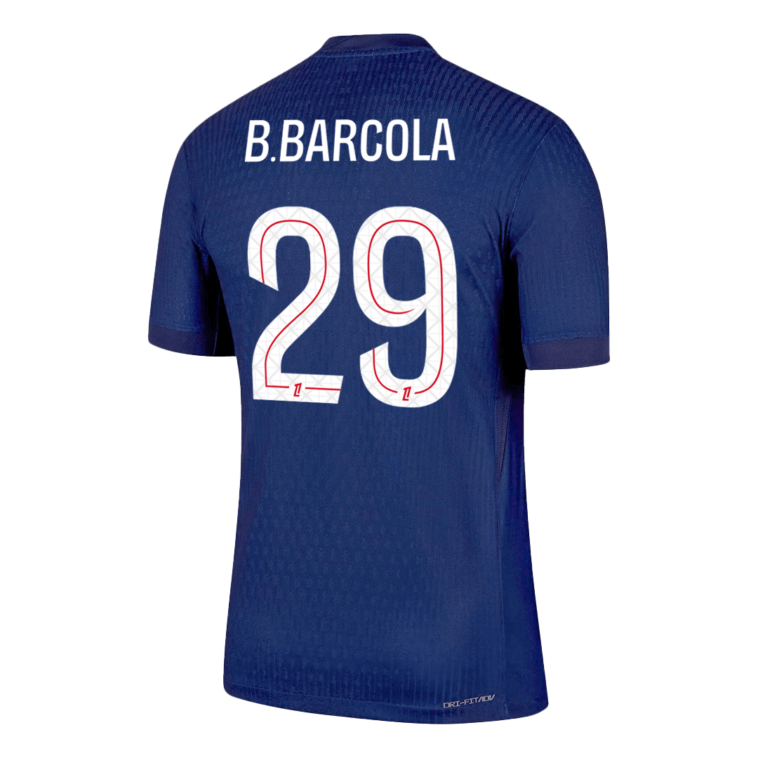 Maillot PSG Version Joueur Domicile 2025/26 B.BARCOLA #29 Coupe Ajustée