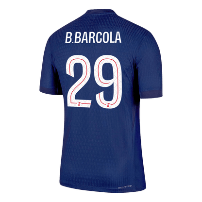 Maillot PSG Version Joueur Domicile 2025/26 B.BARCOLA #29 Coupe Ajustée