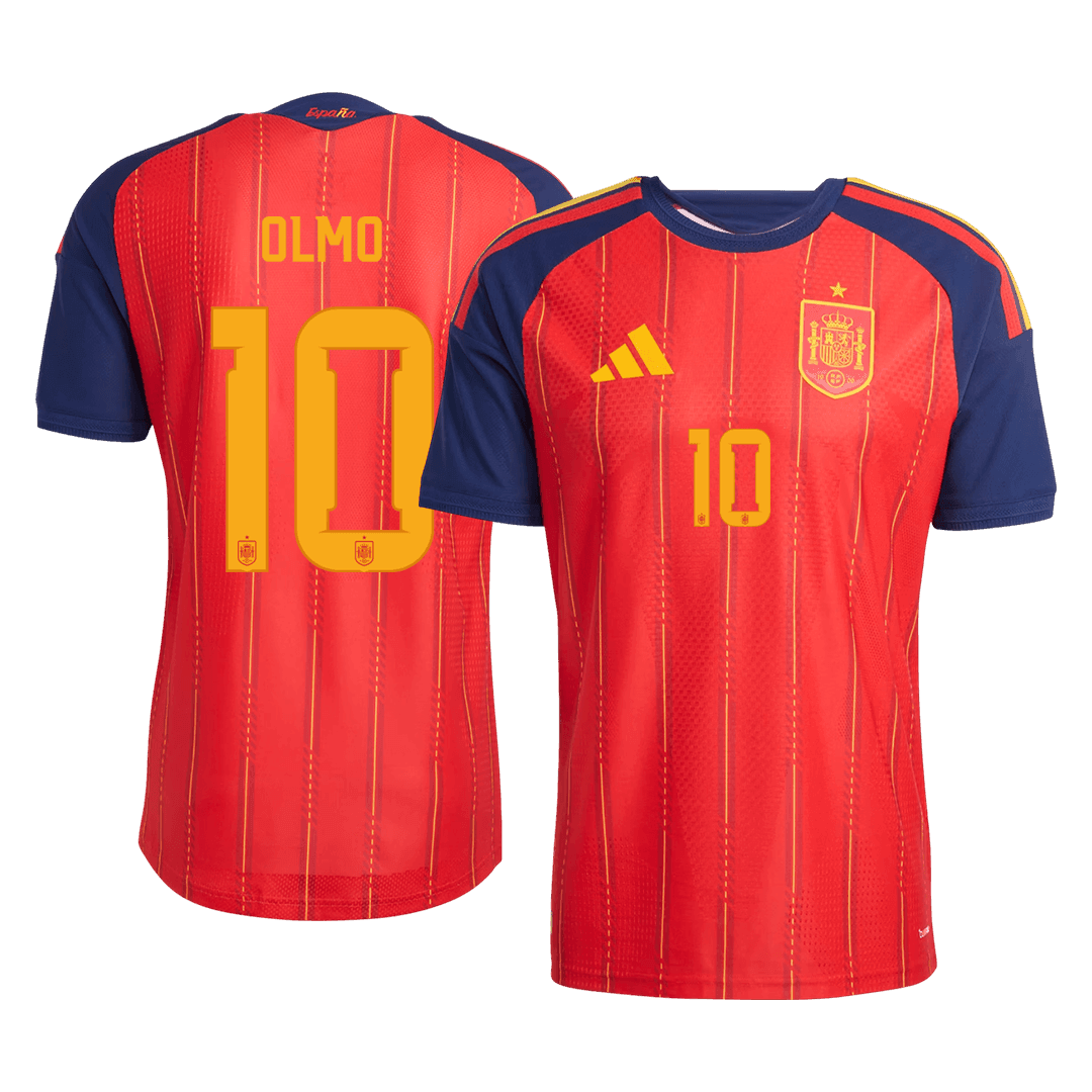 Espagne Maillot Version Joueur Coupe du Monde Domicile 2026 OLMO #10 Coupe Ajustée