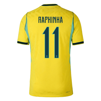 Brazil World Cup Player Version Trikot Heim 2026 RAPHINHA #11 Slim Fit