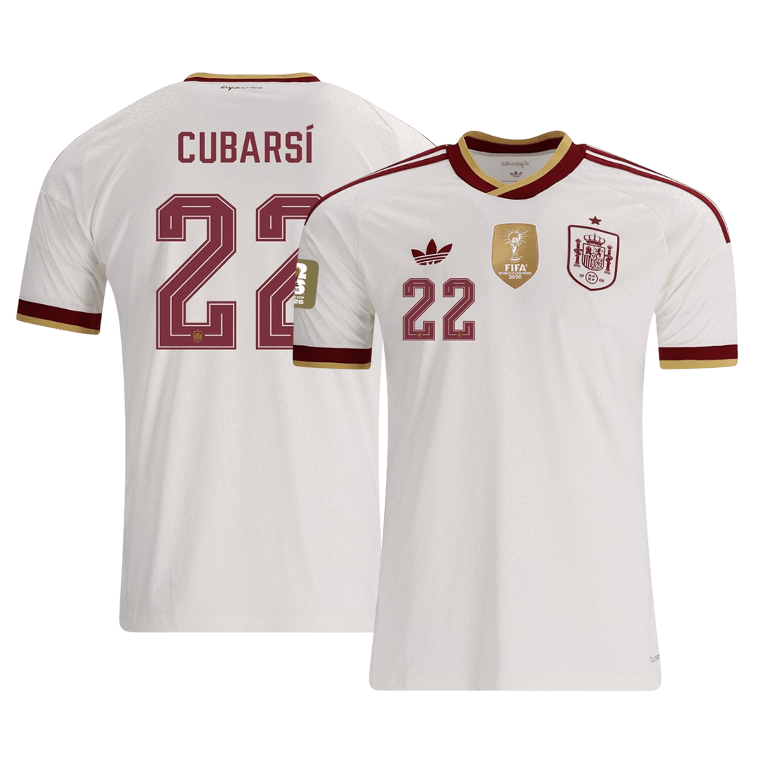 [Champion Edition] Spanien Auswärtstrikot WM 2026 – CUBARSÍ #22 (Spielerversion)